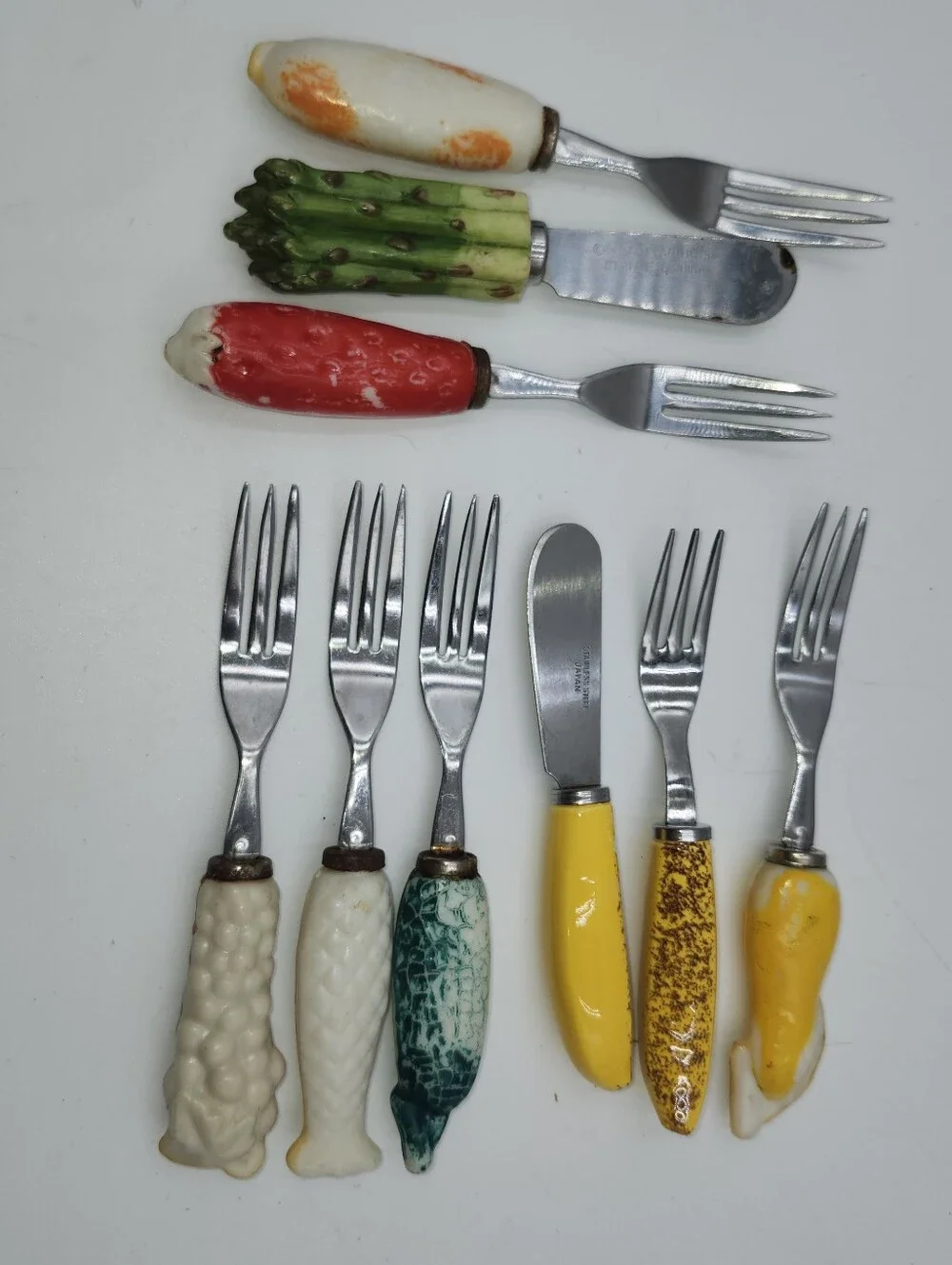 Vintage Japan Mini Forks Fruit Vegtable Handles 5